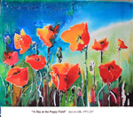 A Day at the Poppy Field, Dye on Silk